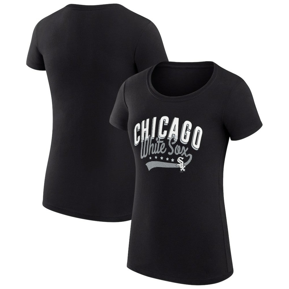 Chicago White Sox G-III 4Her by Carl Banks Women's Super-Slim Fit Lightweight Filigree Team T-Shirt - Black