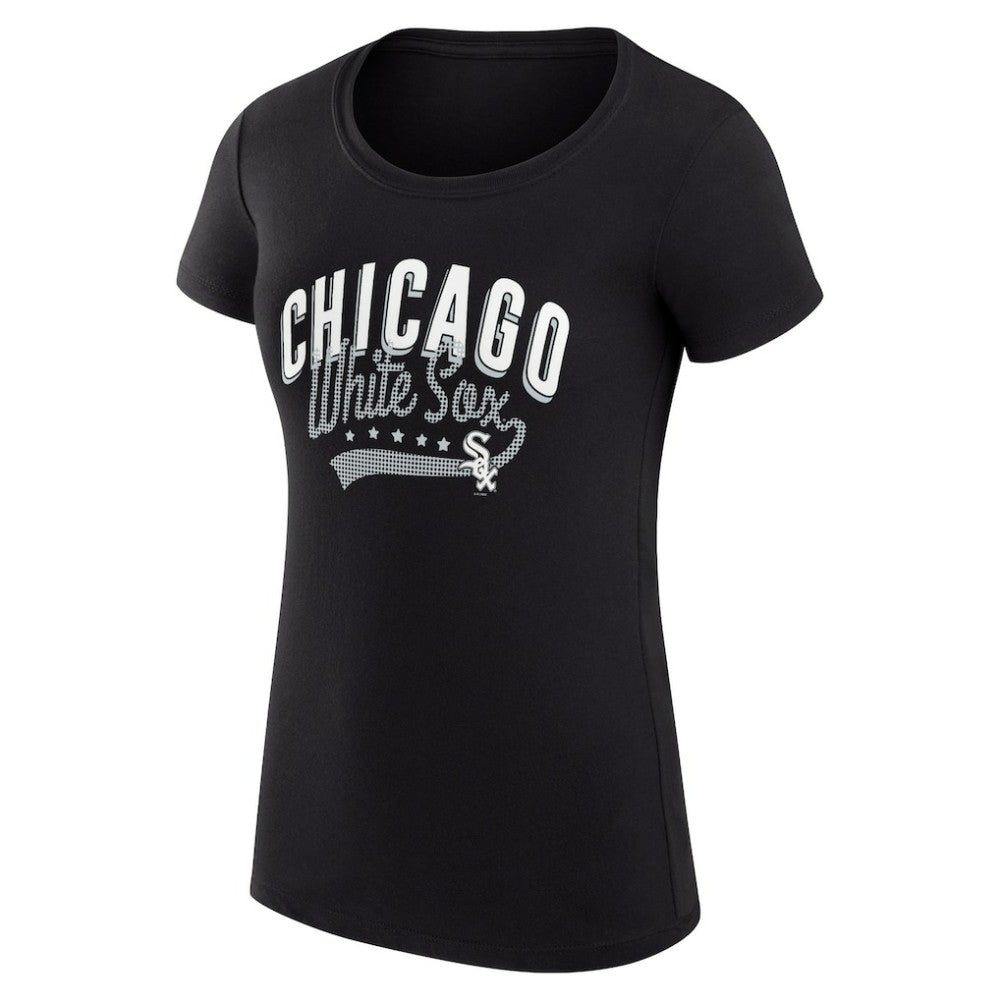 Chicago White Sox G-III 4Her by Carl Banks Women's Super-Slim Fit Lightweight Filigree Team T-Shirt - Black