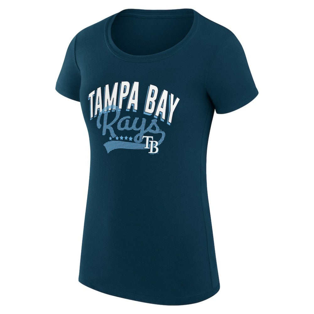 Tampa Bay Rays G-III 4Her by Carl Banks Women's Super-Slim Fit Lightweight Filigree Team T-Shirt - Navy