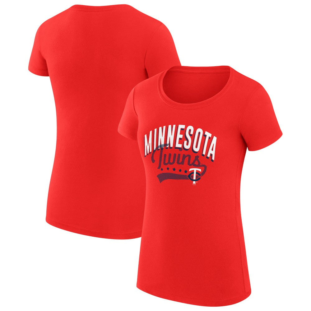 Minnesota Twins G-III 4Her by Carl Banks Women's Super-Slim Fit Lightweight Filigree Team T-Shirt - Red