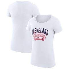 Cleveland Guardians G-III 4Her by Carl Banks Women's Super-Slim Fit Lightweight Filigree Team T-Shirt - White