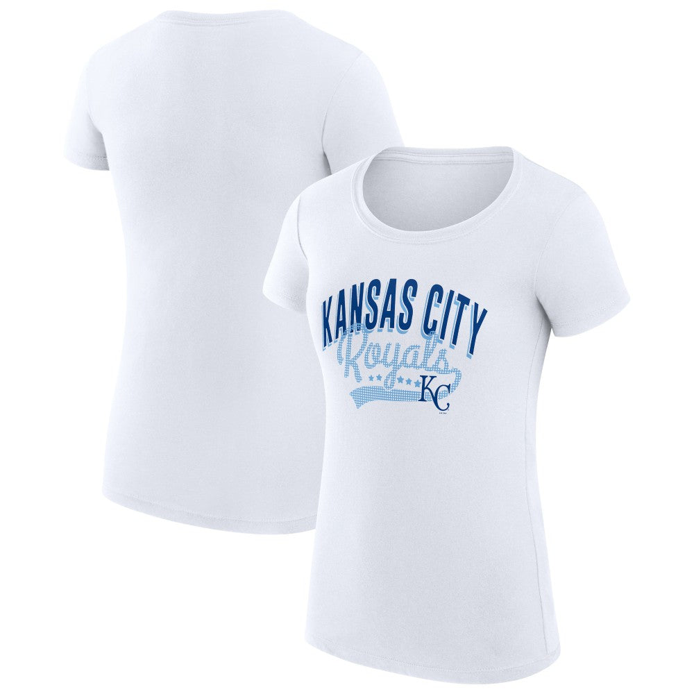 Kansas City Royals G-III 4Her by Carl Banks Women's Super-Slim Fit Lightweight Filigree Team T-Shirt - White