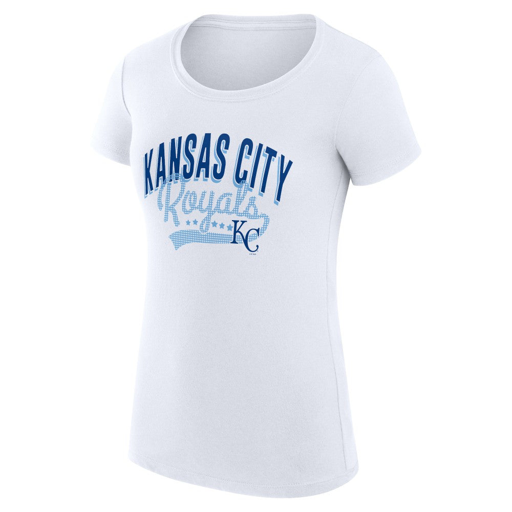 Kansas City Royals G-III 4Her by Carl Banks Women's Super-Slim Fit Lightweight Filigree Team T-Shirt - White