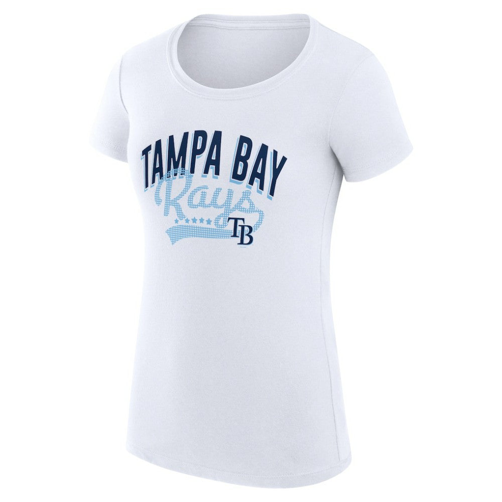 Tampa Bay Rays G-III 4Her by Carl Banks Women's Super-Slim Fit Lightweight Filigree Team T-Shirt - White