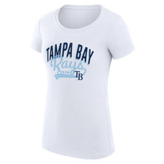 Tampa Bay Rays G-III 4Her by Carl Banks Women's Super-Slim Fit Lightweight Filigree Team T-Shirt - White