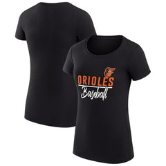 Baltimore Orioles G-III 4Her by Carl Banks Women's Super-Slim Fit Lightweight Team Graphic T-Shirt - Black