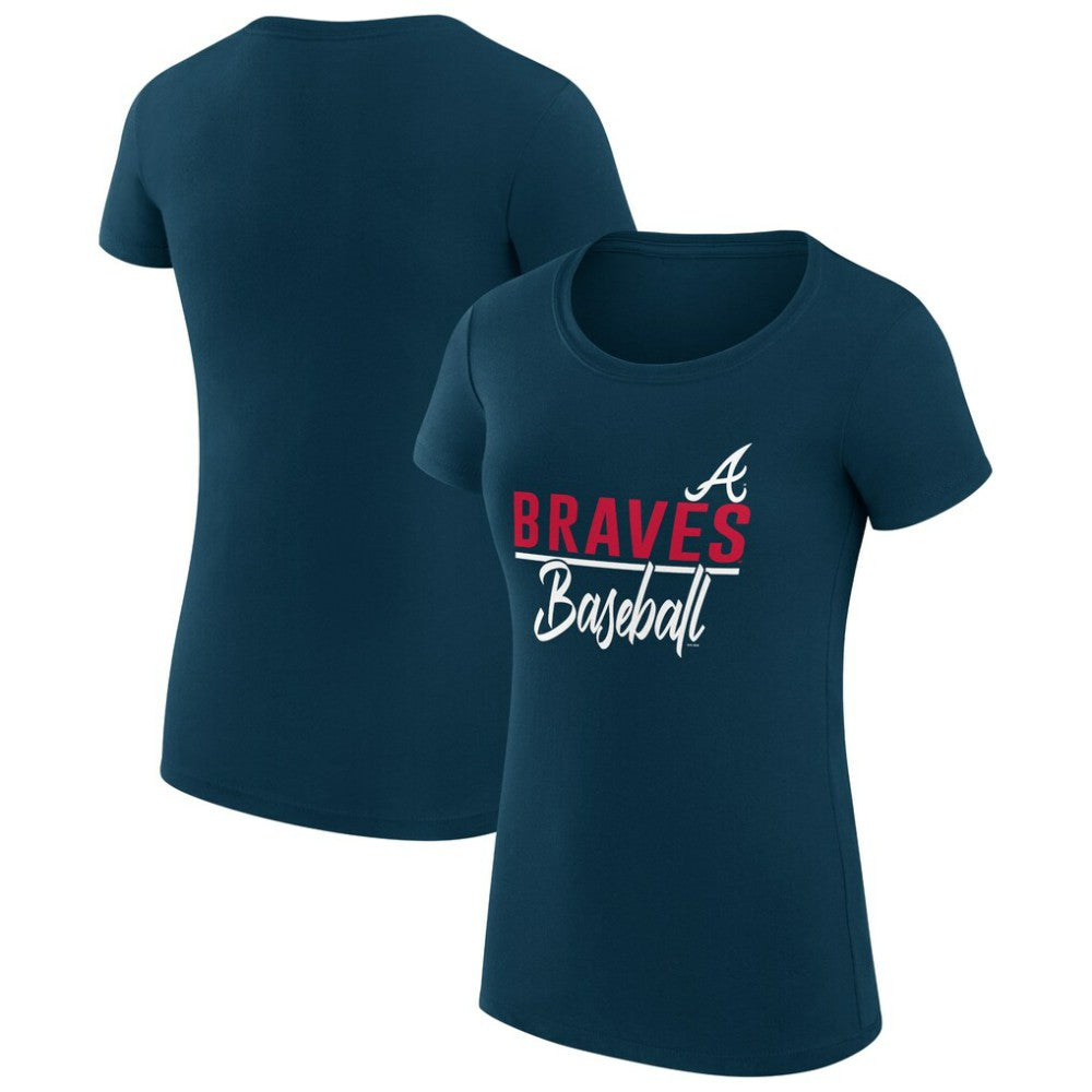 Atlanta Braves G-III 4Her by Carl Banks Women's Super-Slim Fit Lightweight Team Graphic T-Shirt - Navy