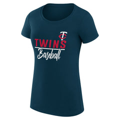 Minnesota Twins G-III 4Her by Carl Banks Women's Super-Slim Fit Lightweight Team Graphic T-Shirt - Navy