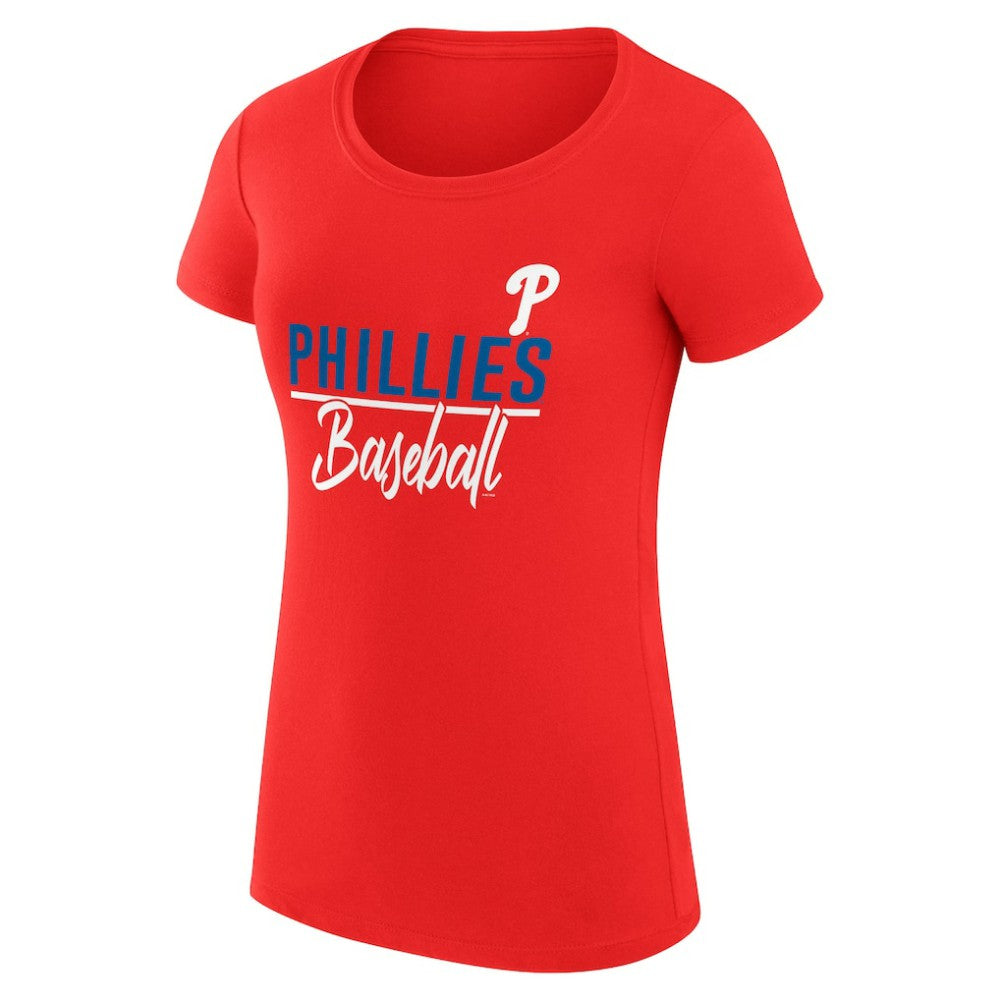 Philadelphia Phillies G-III 4Her by Carl Banks Women's Super-Slim Fit Lightweight Team Graphic T-Shirt - Red