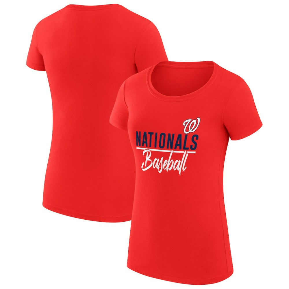 Washington Nationals G-III 4Her by Carl Banks Women's Super-Slim Fit Lightweight Team Graphic T-Shirt - Red