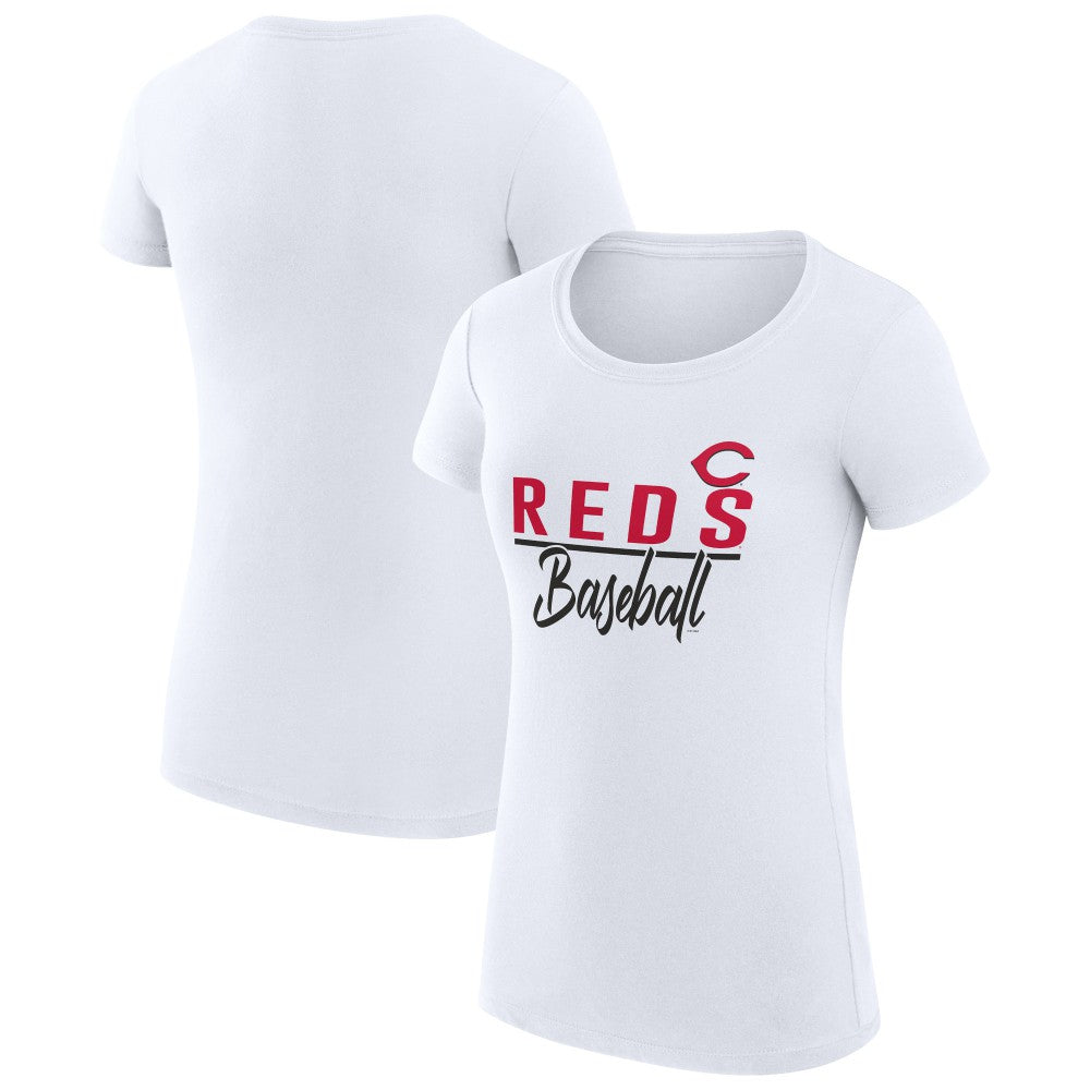 Cincinnati Reds G-III 4Her by Carl Banks Women's Super-Slim Fit Lightweight Team Graphic T-Shirt - White
