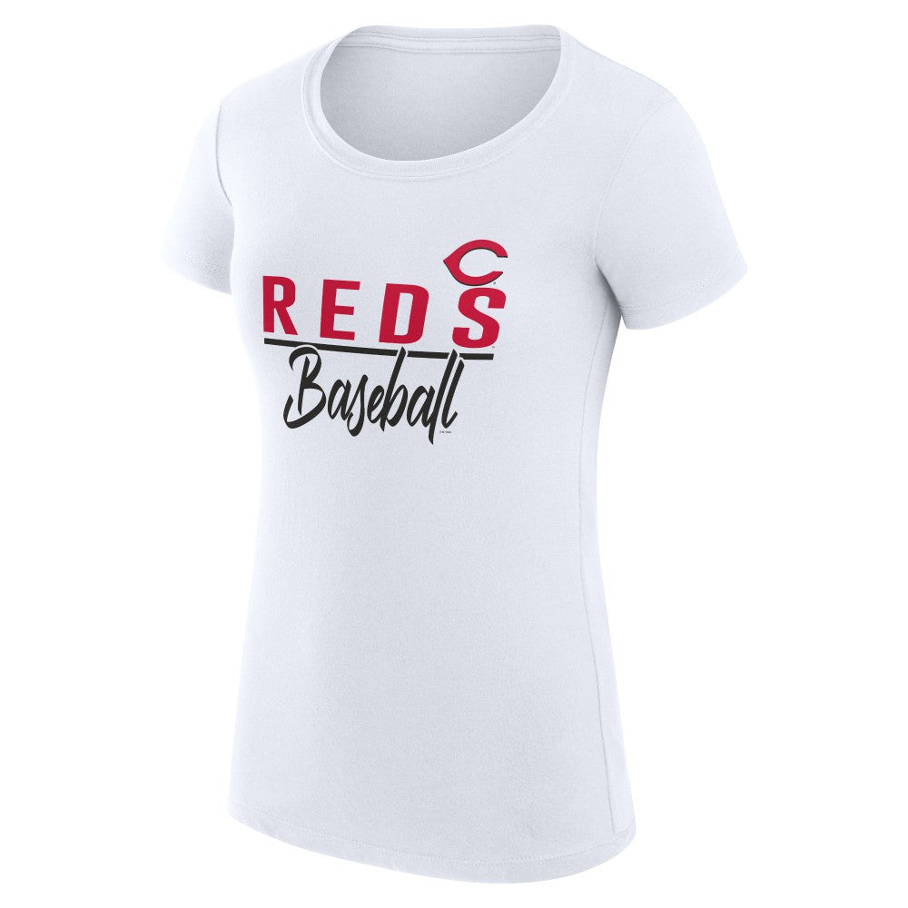 Cincinnati Reds G-III 4Her by Carl Banks Women's Super-Slim Fit Lightweight Team Graphic T-Shirt - White
