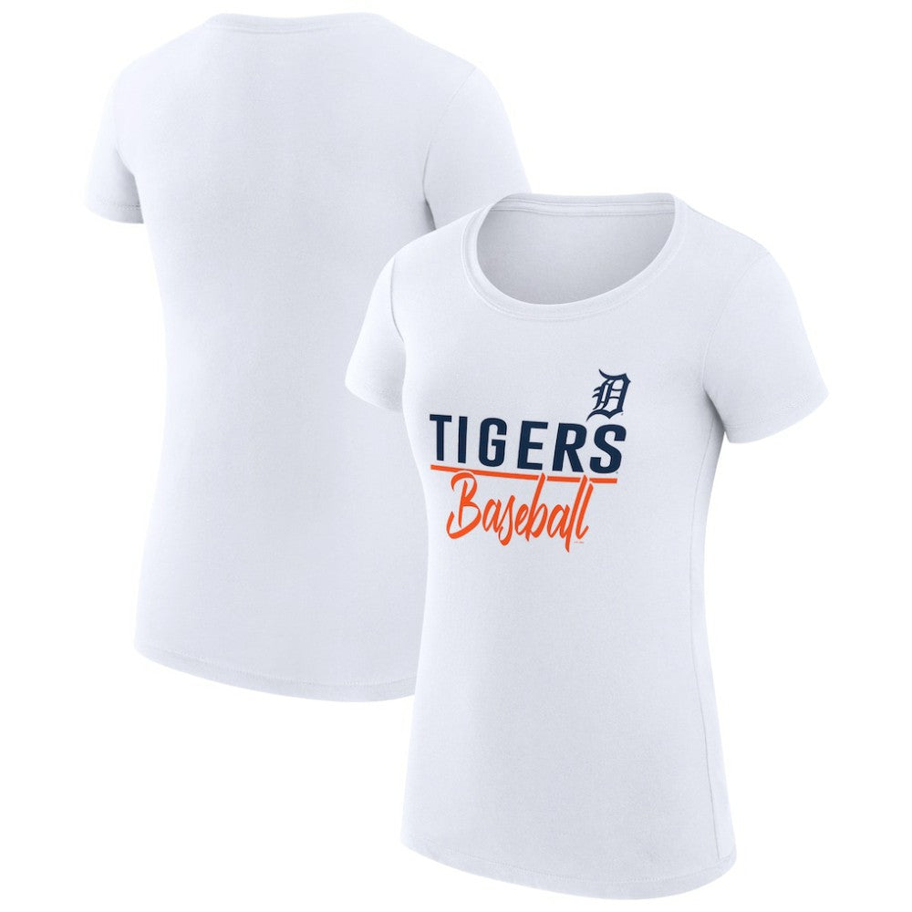 Detroit Tigers G-III 4Her by Carl Banks Women's Super-Slim Fit Lightweight Team Graphic T-Shirt - White