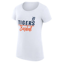 Detroit Tigers G-III 4Her by Carl Banks Women's Super-Slim Fit Lightweight Team Graphic T-Shirt - White