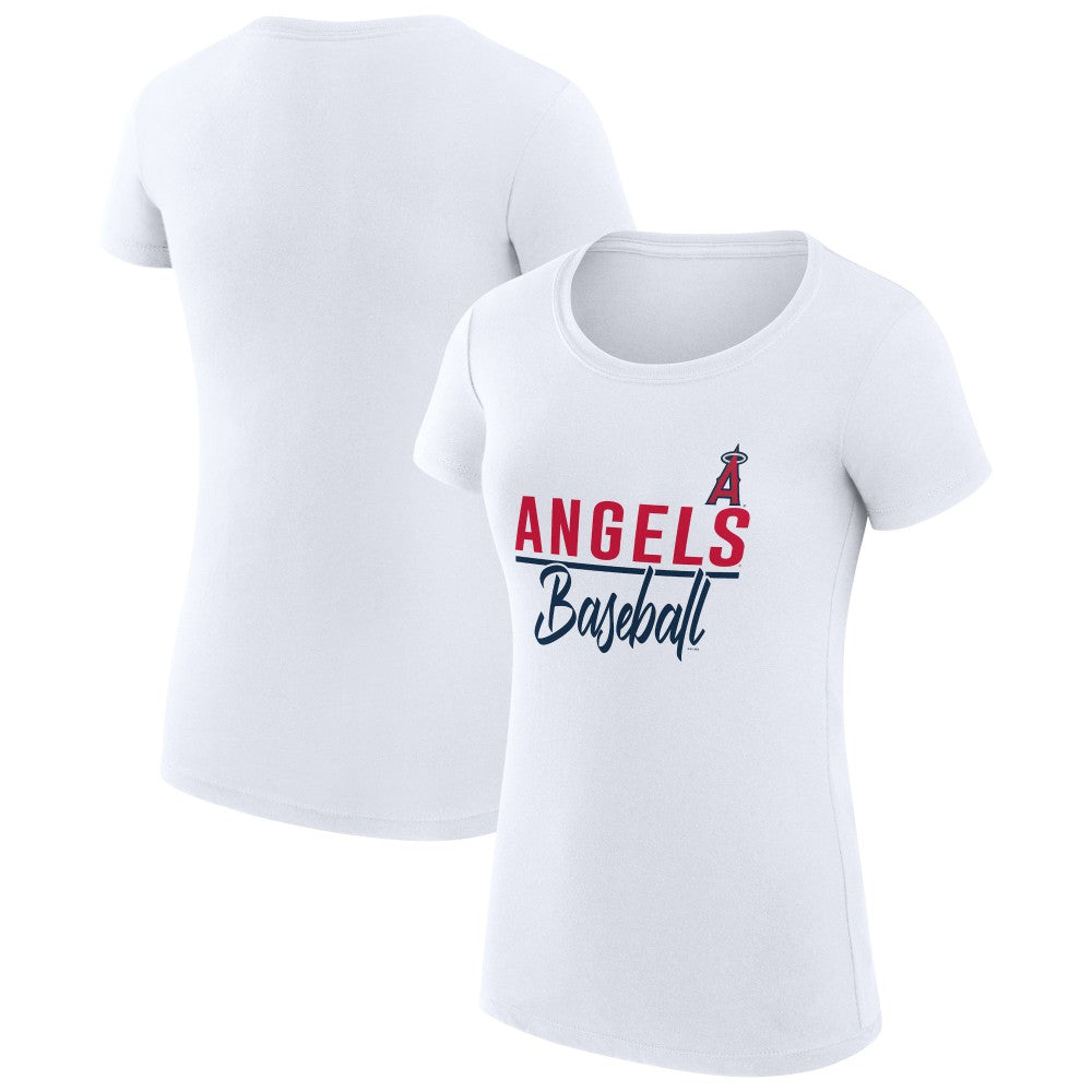 Los Angeles Angels G-III 4Her by Carl Banks Women's Super-Slim Fit Lightweight Team Graphic T-Shirt - White