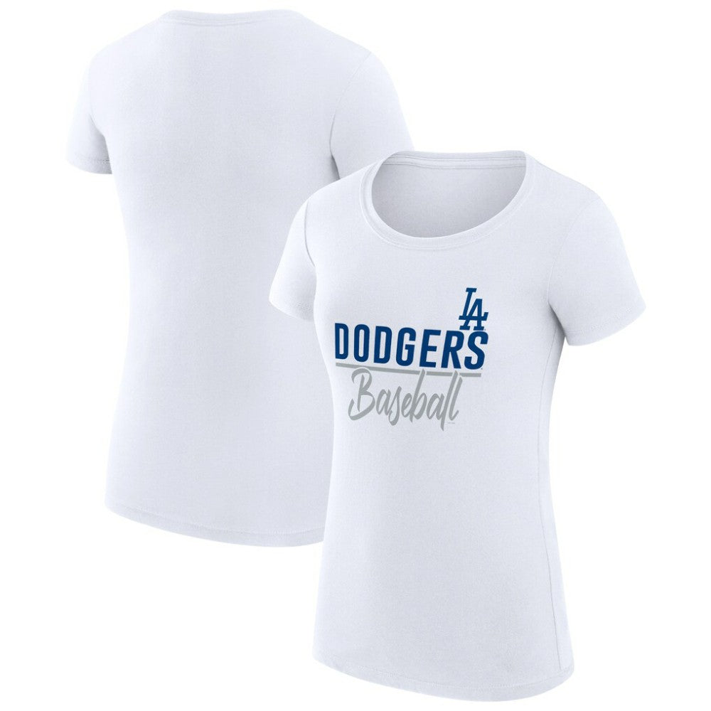 Los Angeles Dodgers G-III 4Her by Carl Banks Women's Super-Slim Fit Lightweight Team Graphic T-Shirt - White
