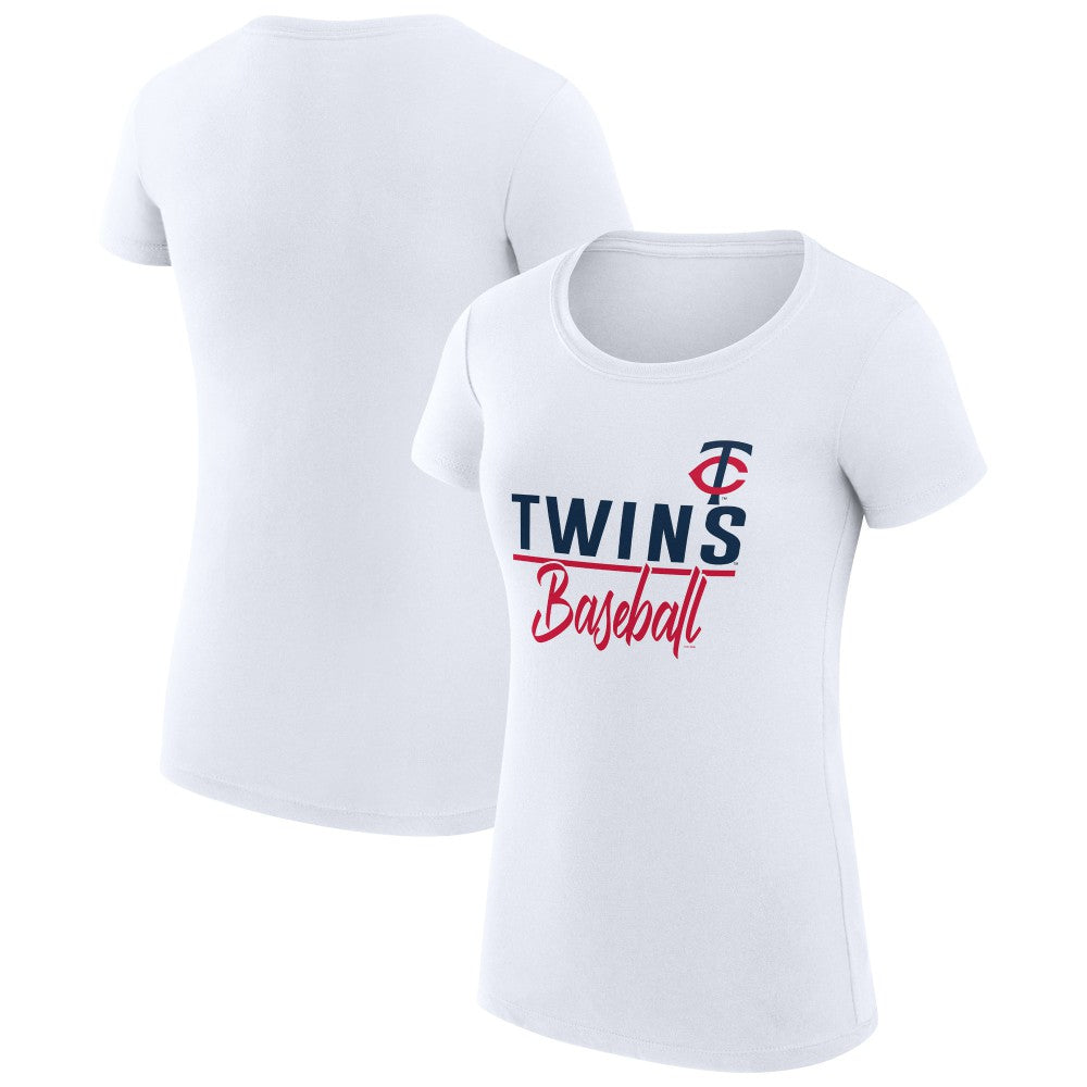 Minnesota Twins G-III 4Her by Carl Banks Women's Super-Slim Fit Lightweight Team Graphic T-Shirt - White
