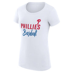 Philadelphia Phillies G-III 4Her by Carl Banks Women's Super-Slim Fit Lightweight Team Graphic T-Shirt - White