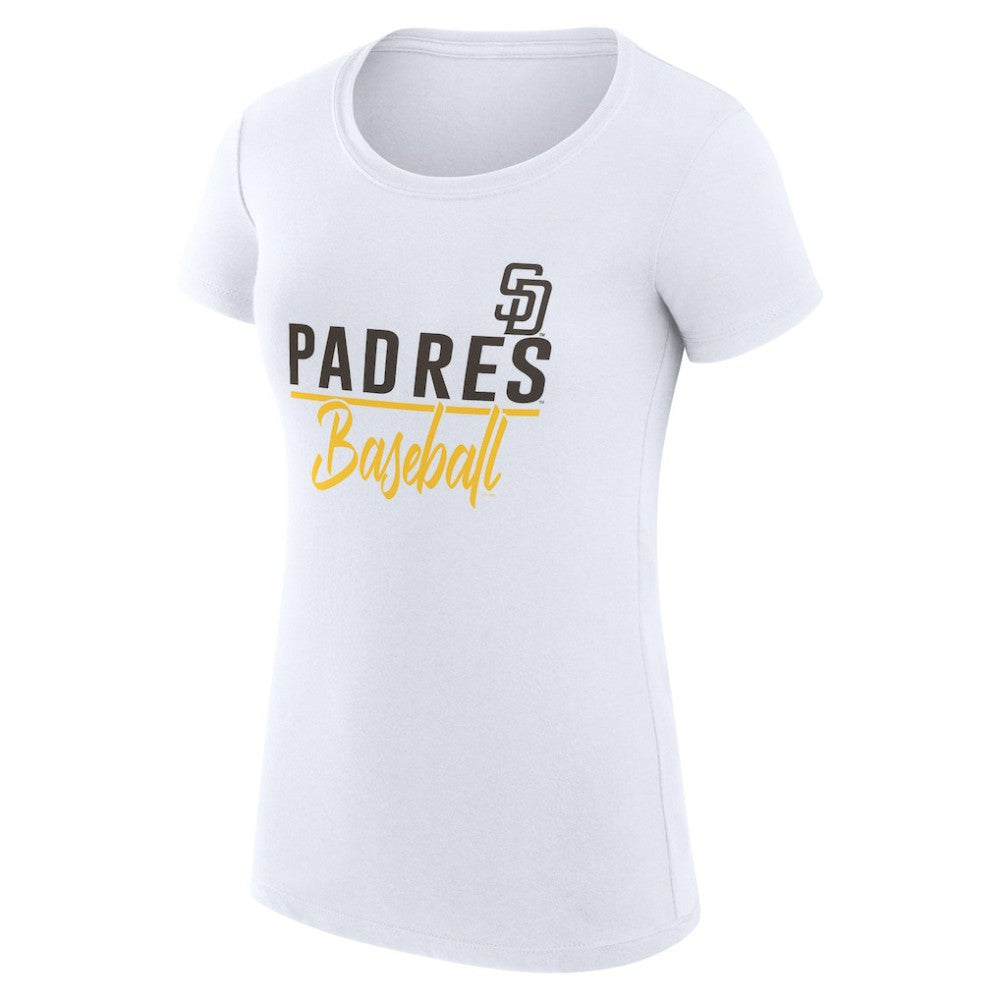 San Diego Padres G-III 4Her by Carl Banks Women's Super-Slim Fit Lightweight Team Graphic T-Shirt - White