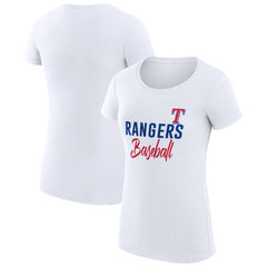 Texas Rangers G-III 4Her by Carl Banks Women's Super-Slim Fit Lightweight Team Graphic T-Shirt - White