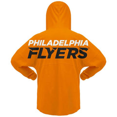 Philadelphia Flyers Fanatics Women's Jersey Lace-Up V-Neck Long Sleeve Hoodie T-Shirt Orange