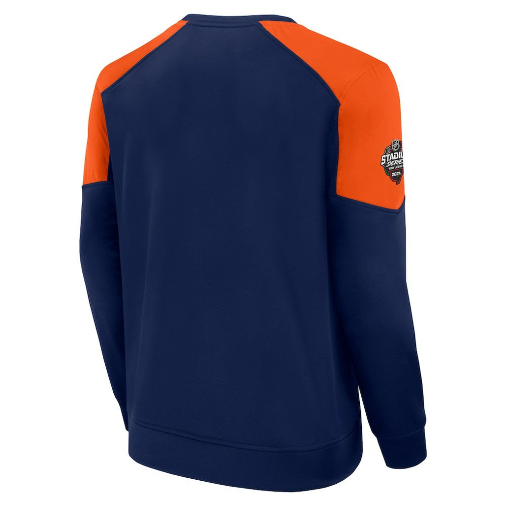 New York Islanders Fanatics 2024 NHL Stadium Series Authentic Pro Fleece Logo Pullover Sweatshirt Navy