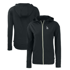 Los Angeles Dodgers Cutter & Buck Women's Daybreak Eco Recycled Full-Zip Hoodie - Black