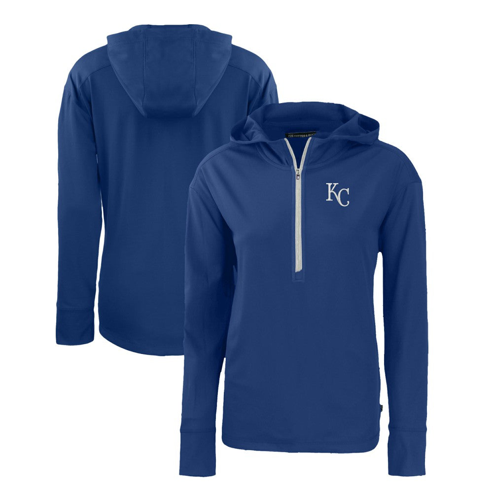 Kansas City Royals Cutter & Buck Women's Daybreak Eco Recycled Half-Zip Hoodie - Royal