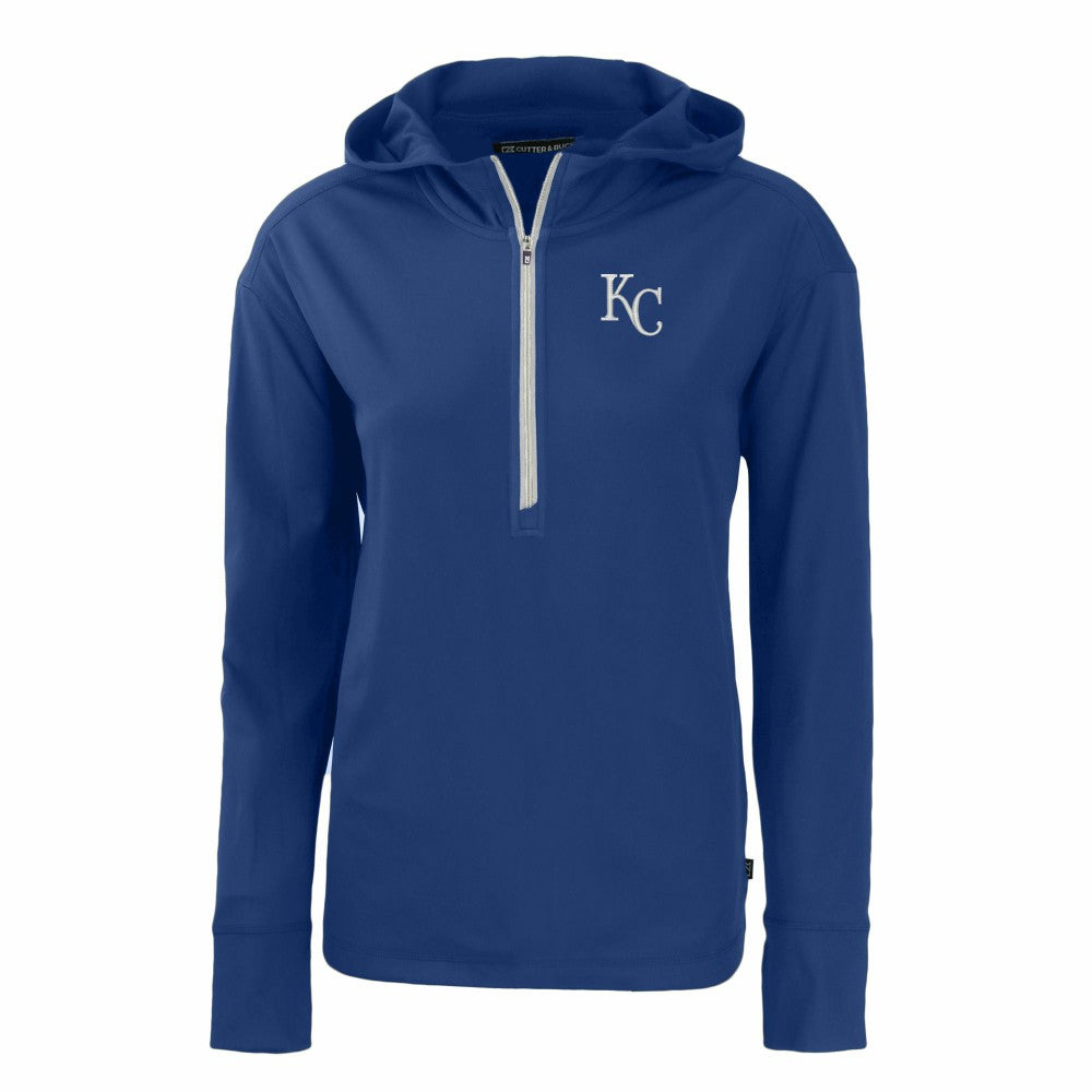 Kansas City Royals Cutter & Buck Women's Daybreak Eco Recycled Half-Zip Hoodie - Royal