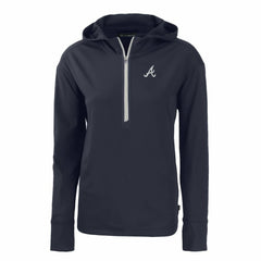 Atlanta Braves Cutter & Buck Women's Daybreak Eco Recycled Half-Zip Hoodie - Navy