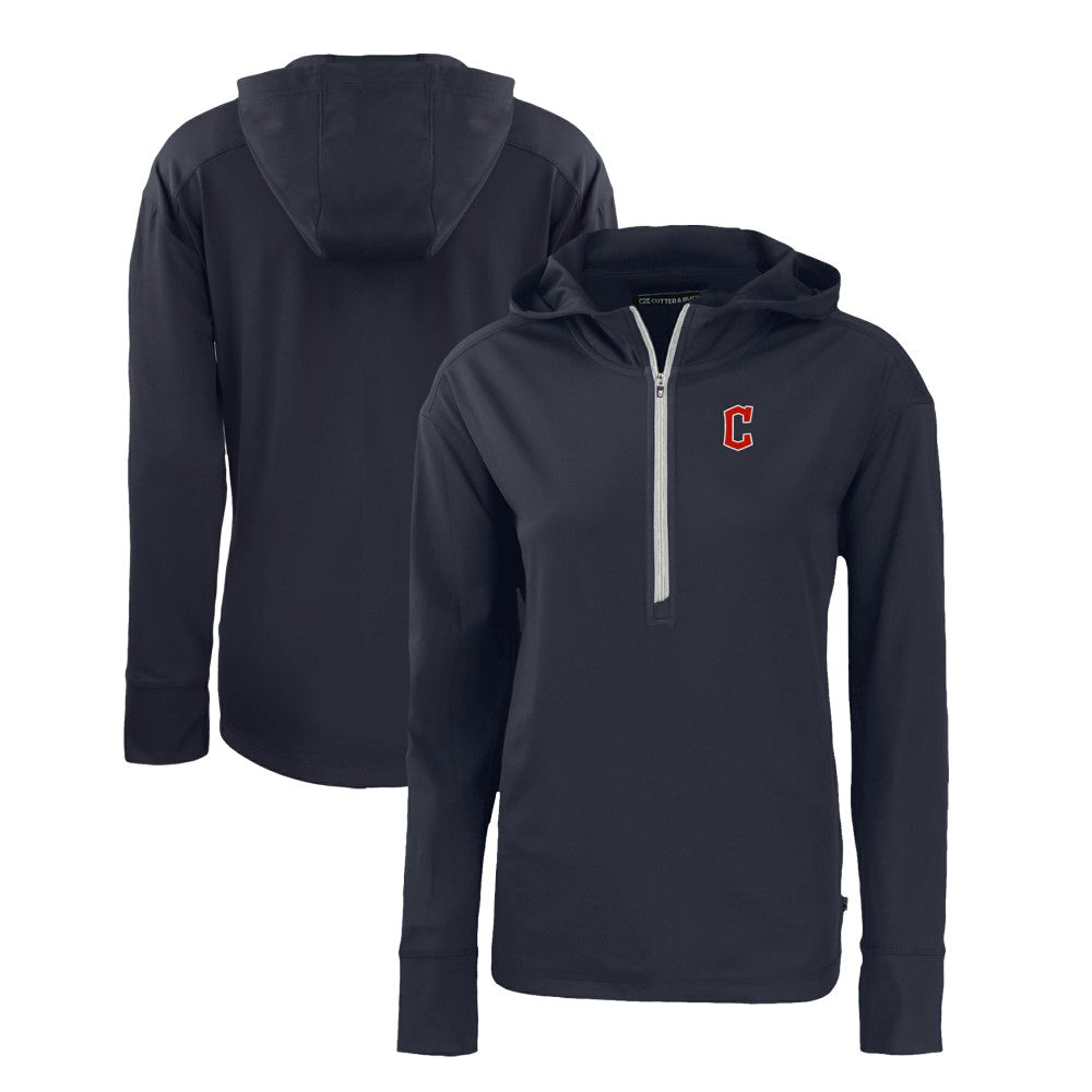 Cleveland Guardians Cutter & Buck Women's Daybreak Eco Recycled Half-Zip Hoodie - Navy
