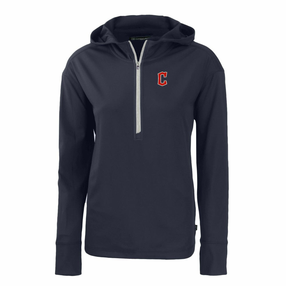 Cleveland Guardians Cutter & Buck Women's Daybreak Eco Recycled Half-Zip Hoodie - Navy