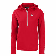 Cincinnati Reds Cutter & Buck Women's Daybreak Eco Recycled Half-Zip Hoodie - Red