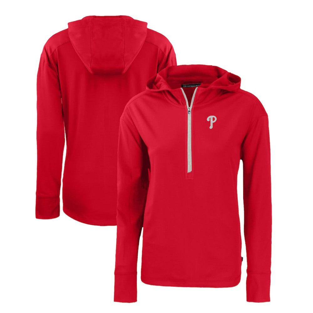 Philadelphia Phillies Cutter & Buck Women's Daybreak Eco Recycled Half-Zip Hoodie - Red