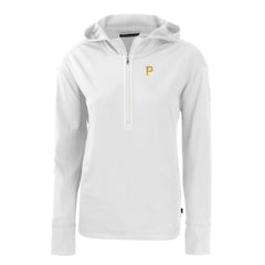 Pittsburgh Pirates Cutter & Buck Women's Daybreak Eco Recycled Half-Zip Hoodie - White