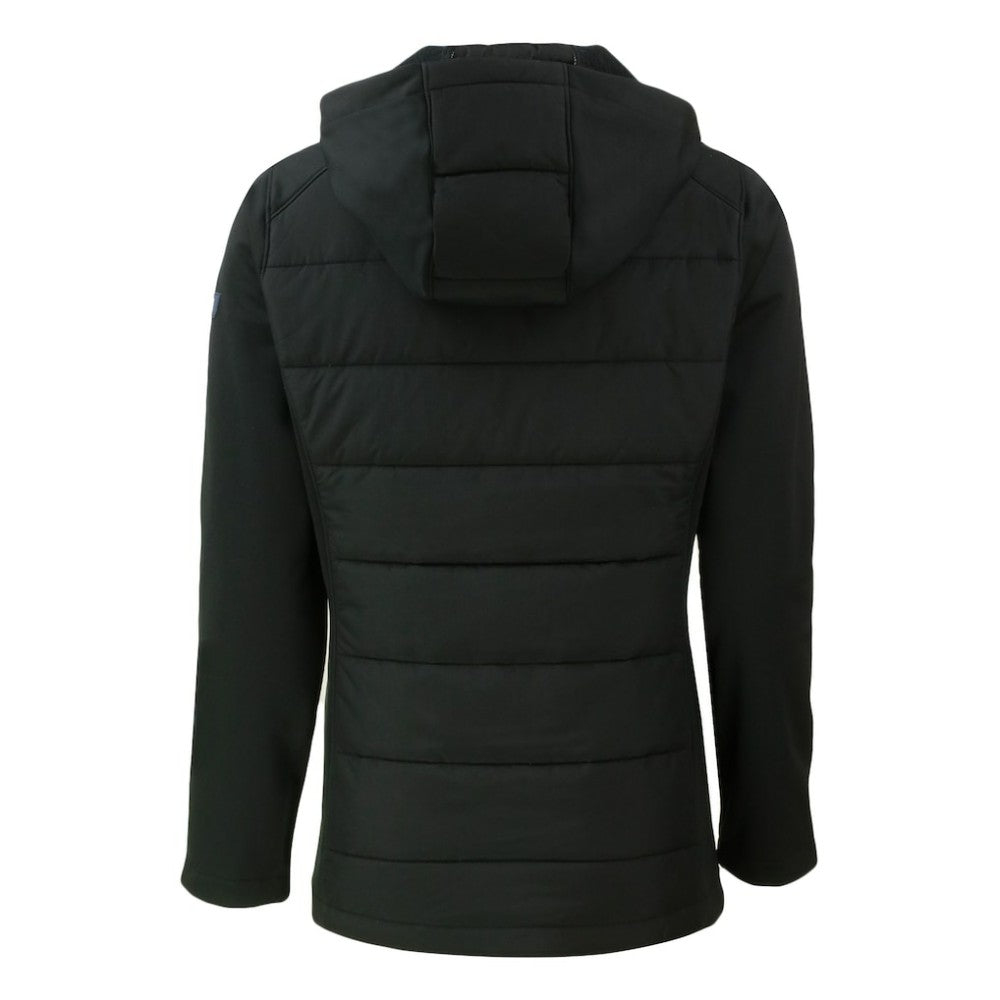 Los Angeles Dodgers Cutter & Buck Women's Evoke Hybrid Eco Softshell Recycled Full-Zip Hoodie Jacket - Black