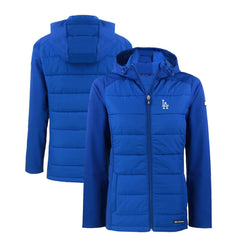Los Angeles Dodgers Cutter & Buck Women's Evoke Hybrid Eco Softshell Recycled Full-Zip Hoodie Jacket - Royal