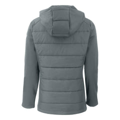 Athletics Cutter & Buck Women's Evoke Hybrid Eco Softshell Recycled Full-Zip Hoodie Jacket - Steel