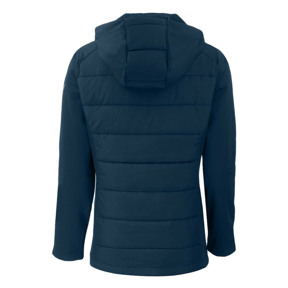Philadelphia Phillies Cutter & Buck Women's Evoke Hybrid Eco Softshell Recycled Full-Zip Hoodie Jacket - Navy