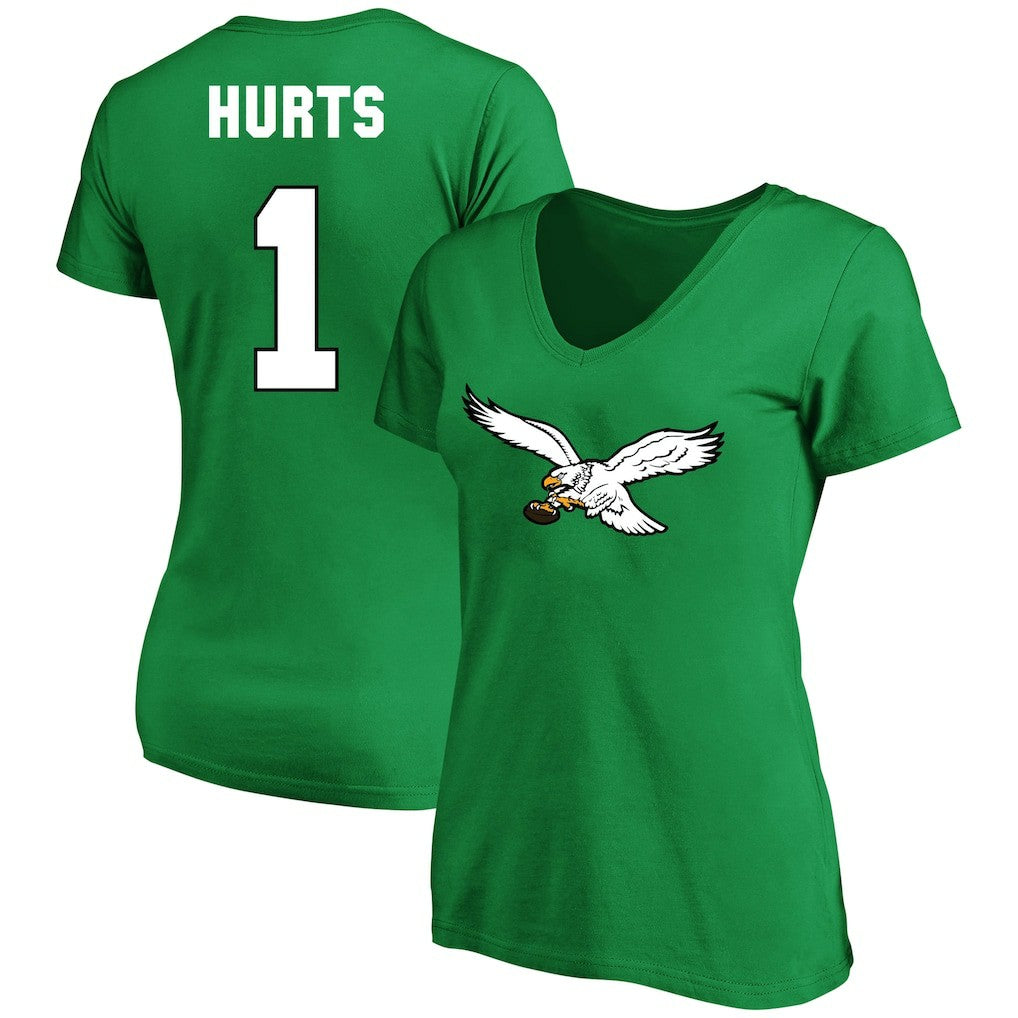 Jalen Hurts Philadelphia Eagles Women's Plus Size Fair Catch Name & Number Scoop Neck T-Shirt - Kelly Green for sale
