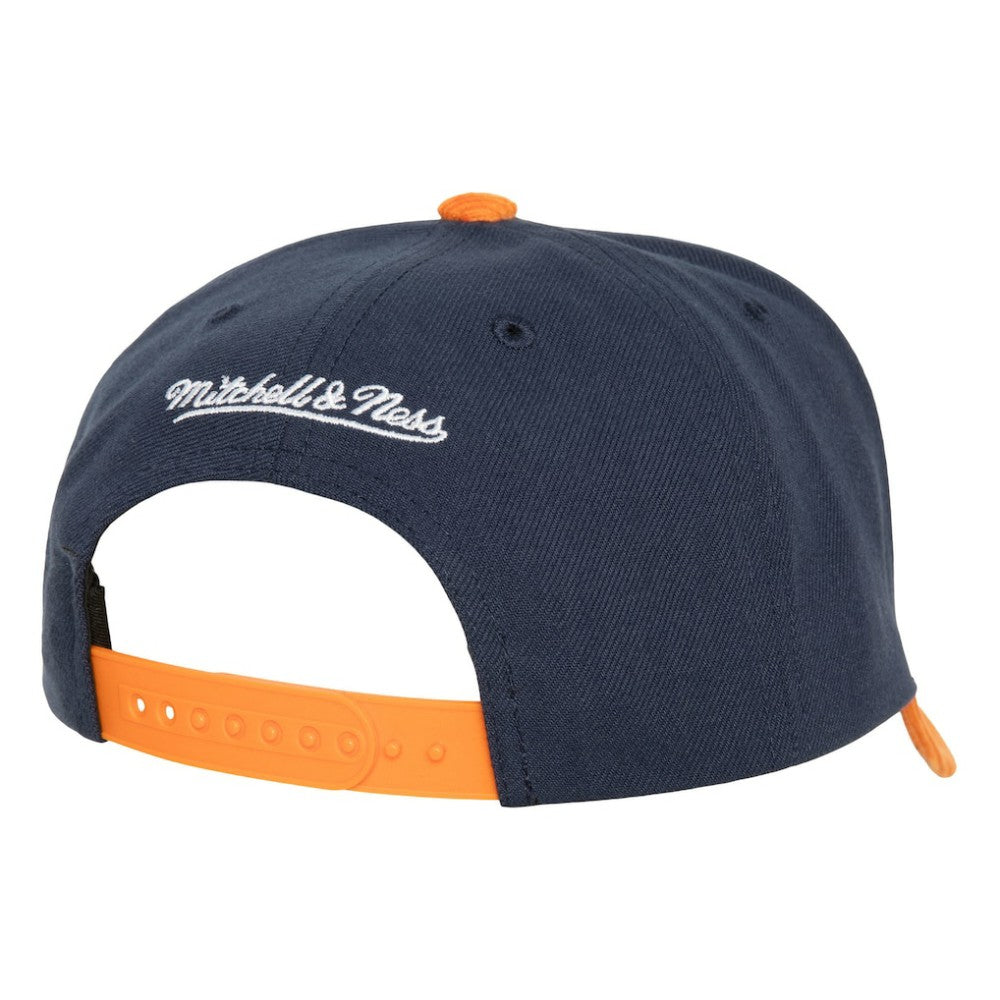 Houston Astros Corduroy Pro Snapback Hat - Navy/Orange | Mitchell & Ness