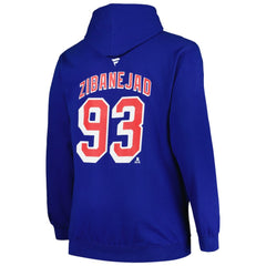 Mika Zibanejad New York Rangers Profile Big & Tall Name & Number Pullover Hoodie Blue