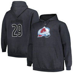 Nathan MacKinnon Colorado Avalanche Profile Big & Tall Name & Number Pullover Hoodie Charcoal