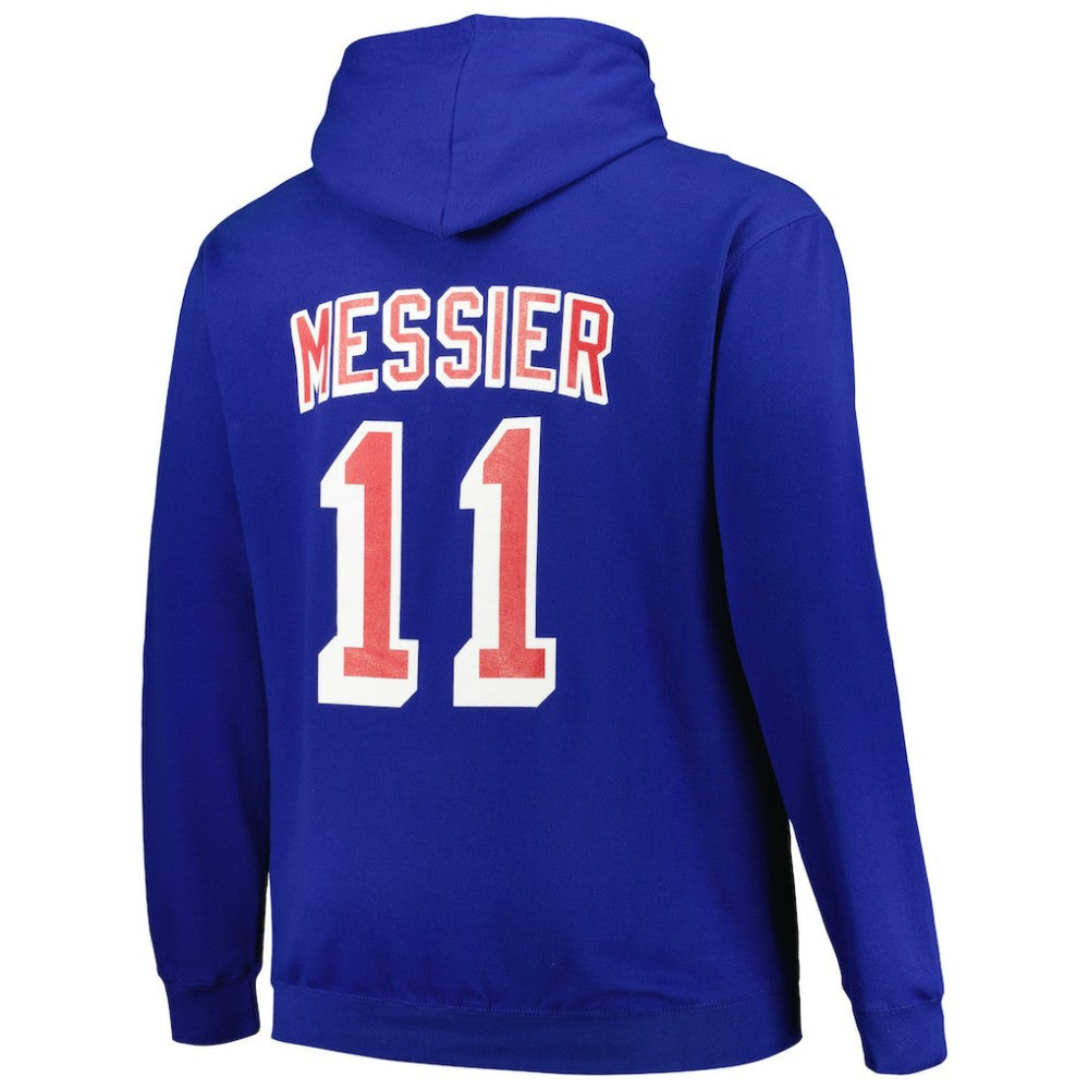 Mark Messier New York Rangers Mitchell & Ness Name & Number Pullover Hoodie Blue