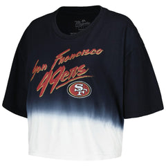 Christian McCaffrey San Francisco 49ers Majestic Threads Women's Dip-Dye Player Name & Number Crop Top - Black/White discount