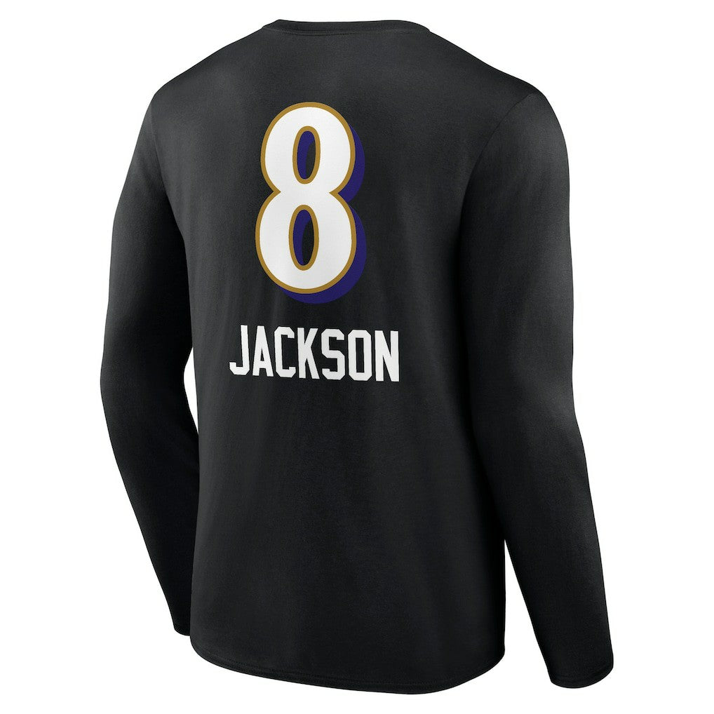 Lamar Jackson Baltimore Ravens Team Wordmark Long Sleeve T-Shirt - Black for sale