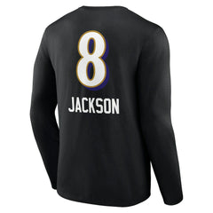 Lamar Jackson Baltimore Ravens Team Wordmark Long Sleeve T-Shirt - Black for sale
