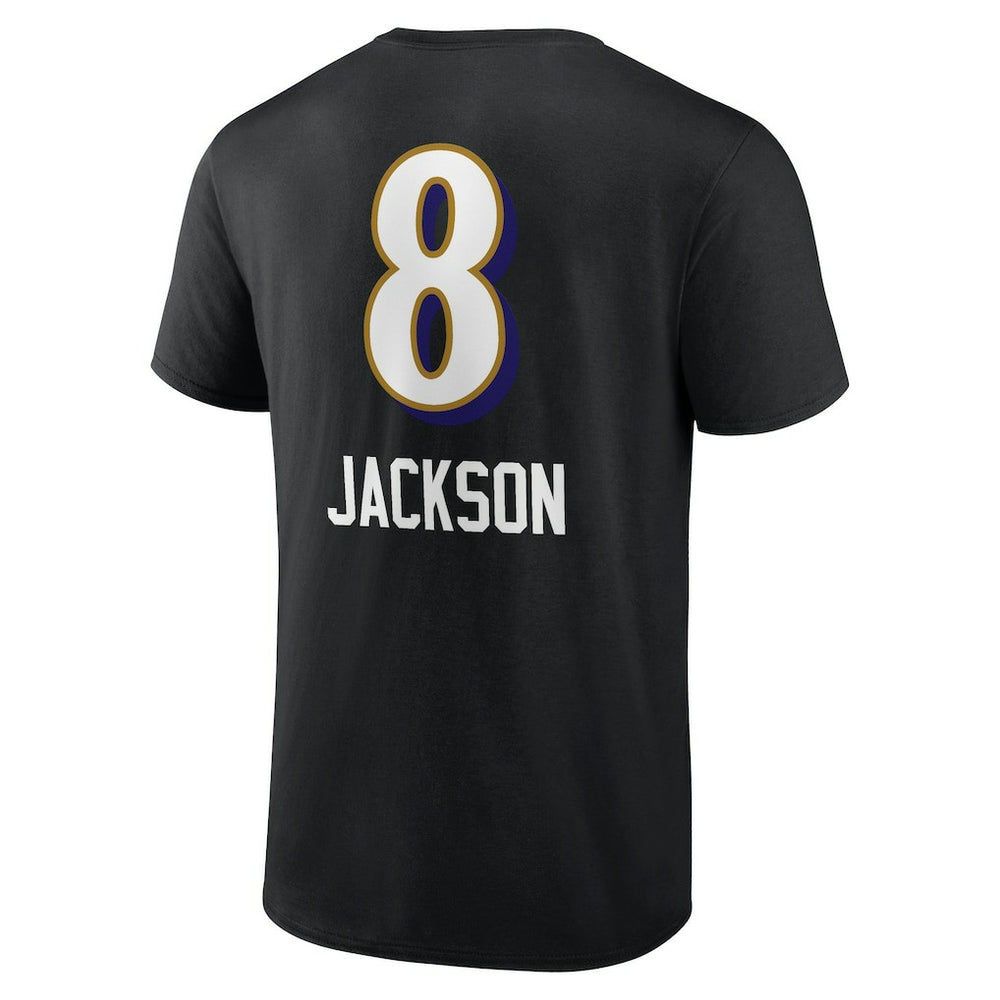Lamar Jackson Baltimore Ravens Team Wordmark Name & Number T-Shirt - Black outlet