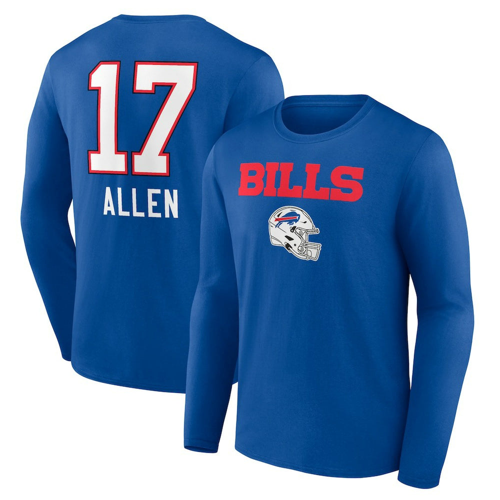 Josh Allen Buffalo Bills Team Wordmark Long Sleeve T-Shirt - Royal sale