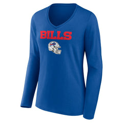 Josh Allen Buffalo Bills Women's Team Wordmark Long Sleeve V-Neck T-Shirt - Royal online